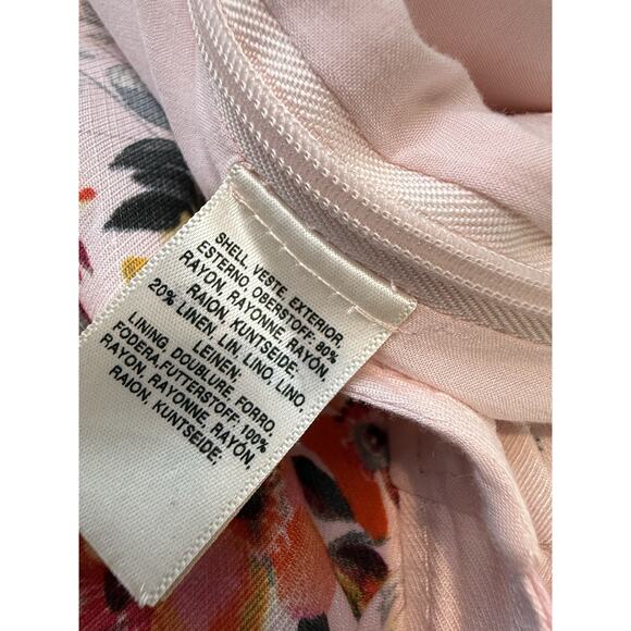 Anthropologie Akemi Kin Adia Jumpsuit Sz 6 Wide Leg Pink Floral Cottagecore - Picture 6 of 12